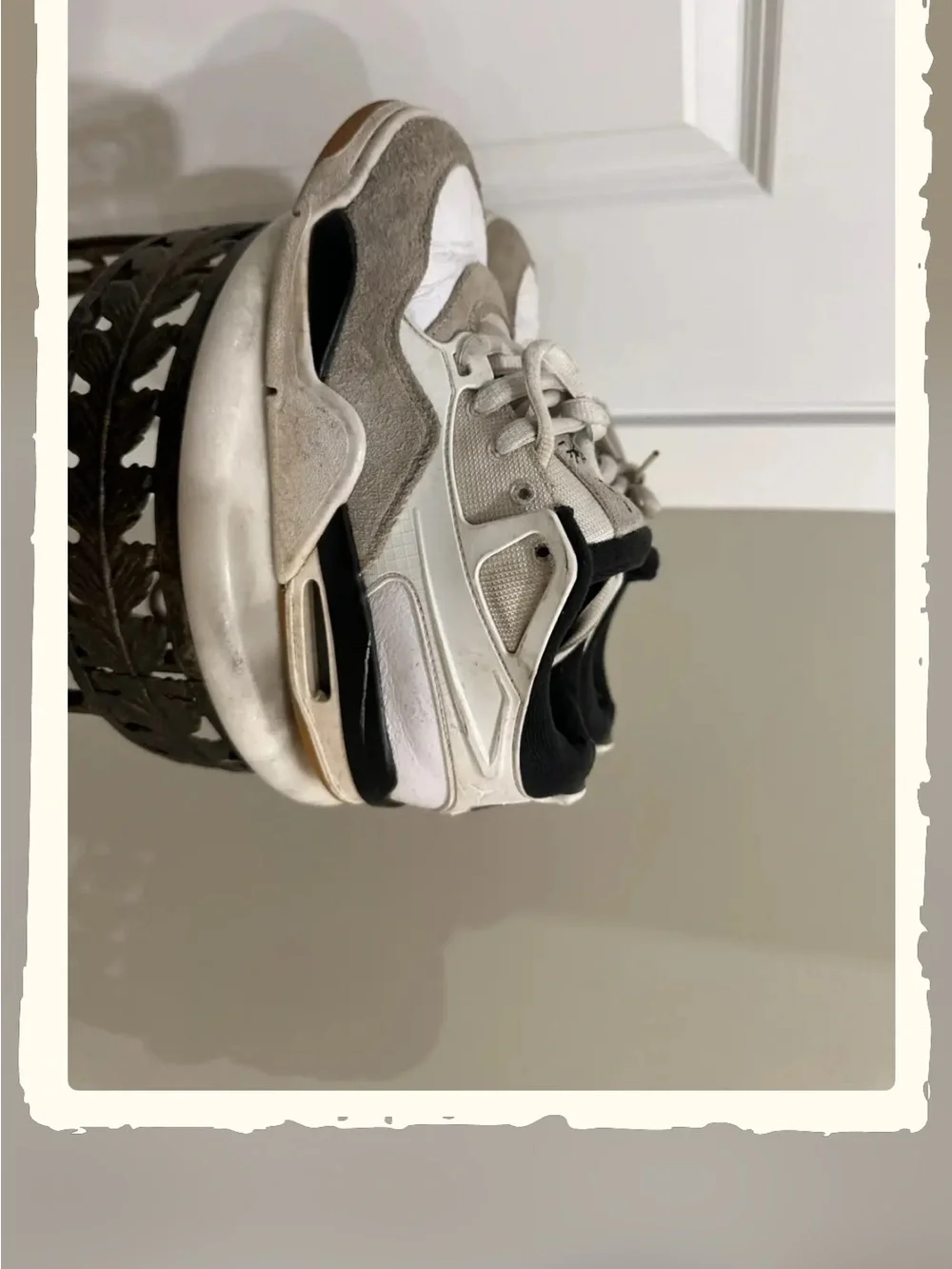 Jordan Kids White, Black & Gray Athletic Sneakers